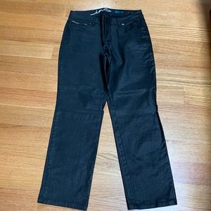 Womens INC coated black denim jeans